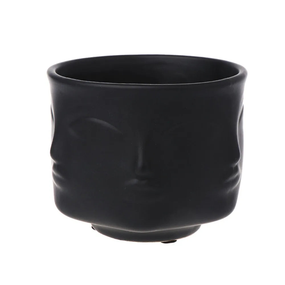 Face Shape Designs Ceramic Vase Porcelain Flower Pot Home Decoration Accessories Planters Golden Black White Tools