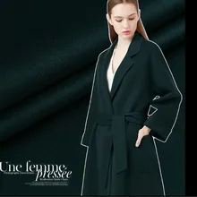 Двойная шерстяная кашемировая ткань мягкая тонкая шерстяная ткань зимнее пальто плащ плотная темно-зеленая кашемировая ткань шерстяная ткань