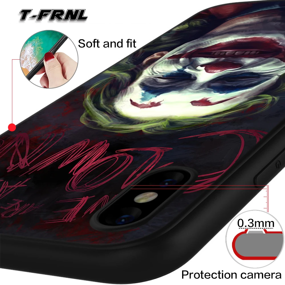 Для fundas iPhone XS Max чехол Joker для iPhone X чехол для coque iPhone XR чехол 5 5S SE 6 7 8 Plus 11 Pro Max чехол
