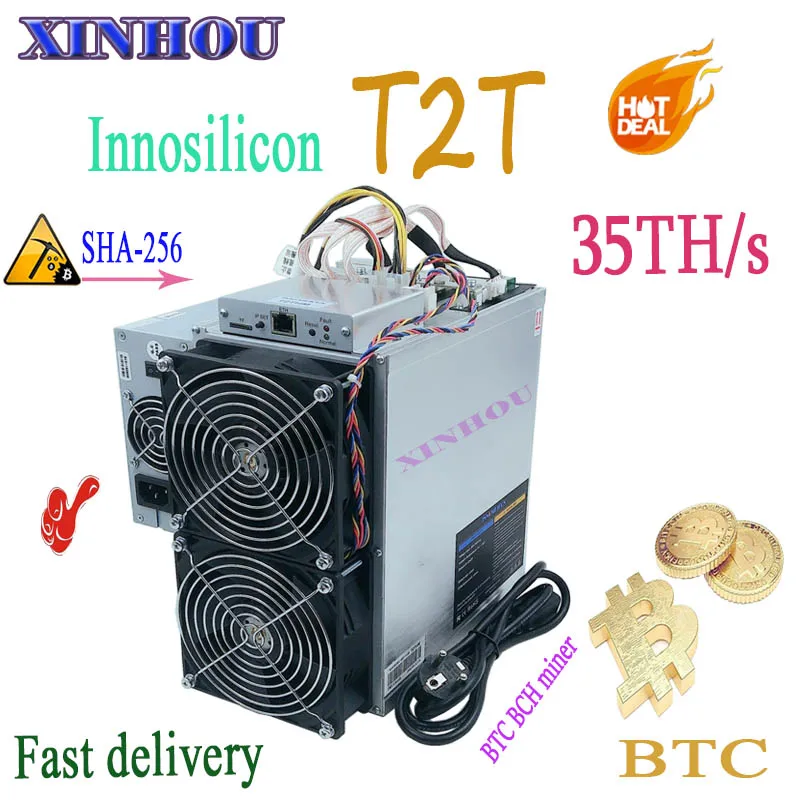 Майнер BTC BCH Innosilicon T2T 35T с БП Asic Bitcoin Miner лучше чем Antminer S9 S17 T17 WhatsMiner M3 M21S M20S T2T T3