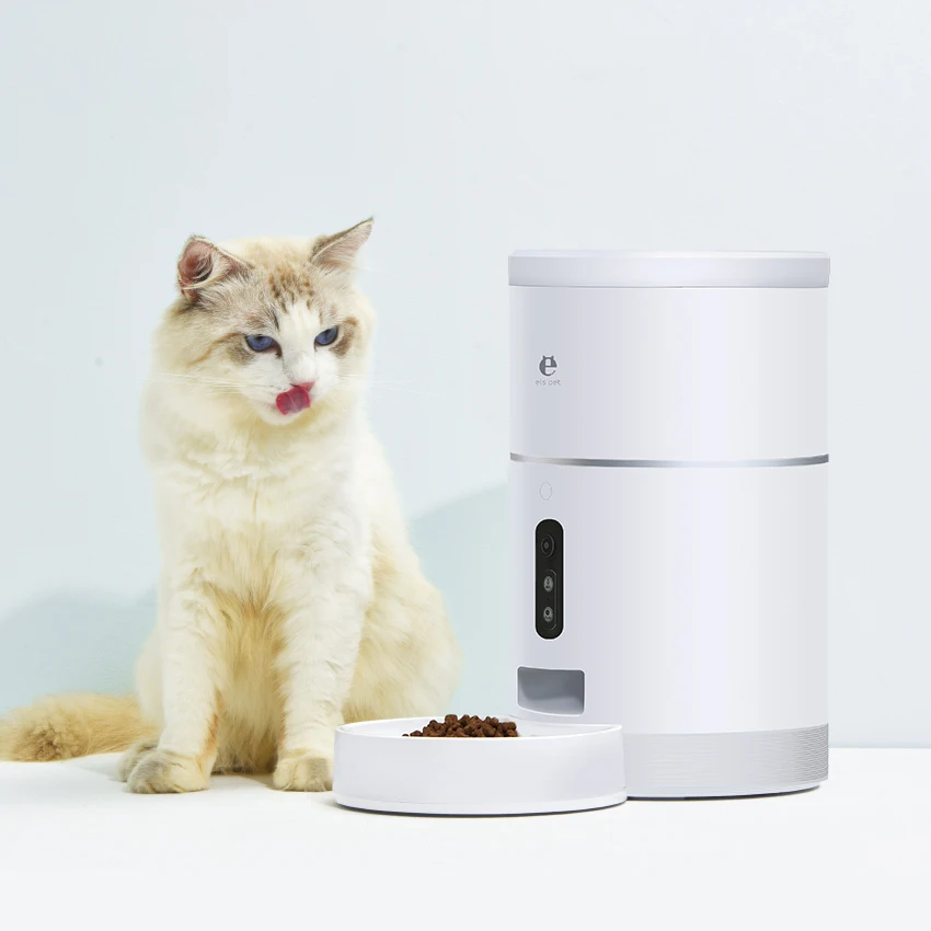 Dispensador automático de comida para mascotas con cámara gran angular de 113°