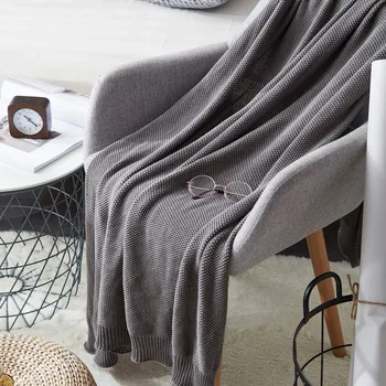 

Nordic Knitted Throw Thread Blanket For Bed Sofa Plaid Travel TV Nap Blanket Soft Cotton Solid Color Towel Bed Blanket For Cover