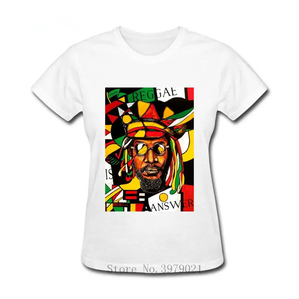 Rastafari женская футболка с принтом регги 2019 забавная белая короткими рукавами и
