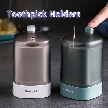 

Household Automatic Toothpick Holder Container Toothpick Dispenser Storage Box Dinner Table Creative Auto Pops Up Toothpick Box