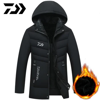 

Daiwa Winter Fishing Jacket Overcoat Outerwear Coats Cotton Warm Hooded Men's Keep Warm Windproof Jacket Coat Fishing Clothes