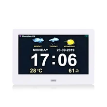 Alarm-Clock Table Lcd-Display Weather-Forecast Wifi Digital with Wall-Mounted Day Large