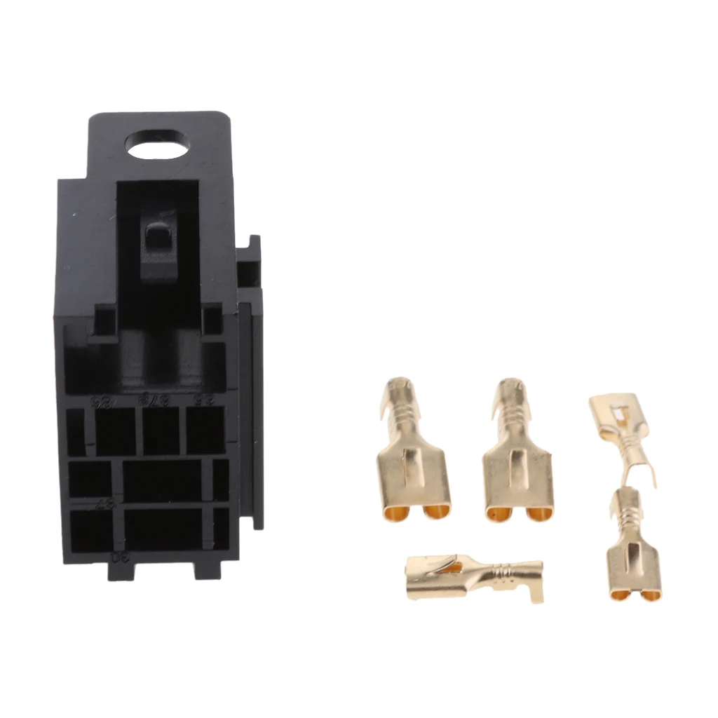 12V 5Pin 30Amp Auto Relay Socket Holder Mount Base With Terminals Brand New