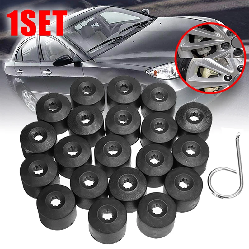 20Pcs 17mm Wheel Nut Bolt Cover Cap with Hook For V-W Car-styling Accessories