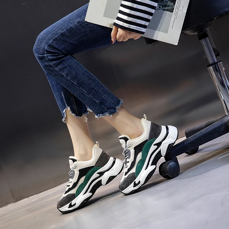 ANNYMOLI/осенние кроссовки на плоской подошве; женская обувь; обувь из натуральной кожи на плоской платформе; разноцветная обувь с круглым носком; женская обувь; Размер 39