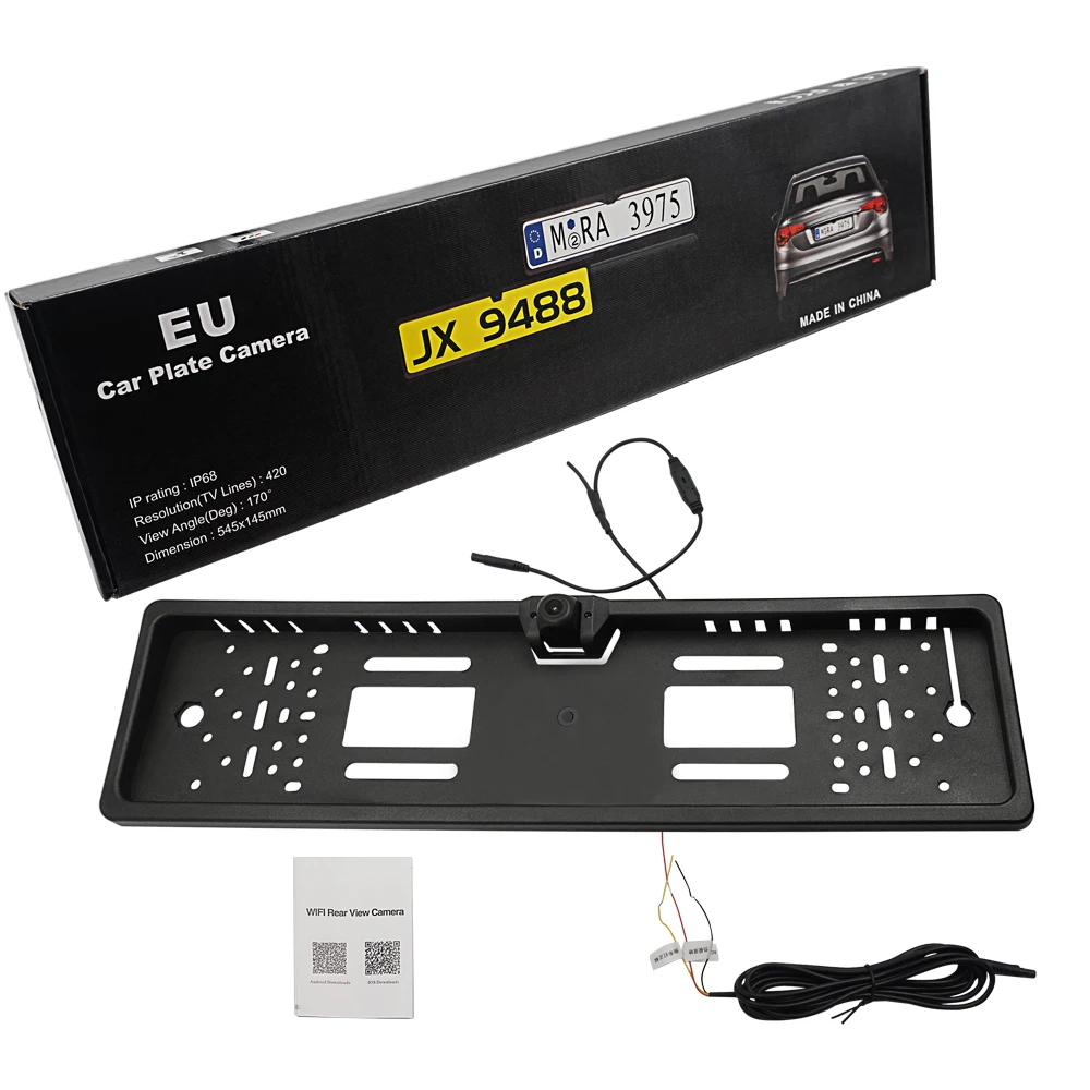 Carsanbo 자동차 Wifi5Reversing 카메라 EU 유럽 번호판 홀더 무선 Wifi 야간 투시경 카메라 일반 자동차 부품