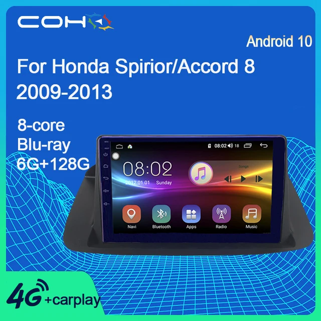 $351 COHO For Honda Spirior Accord 8 2009-2013 Android 10.0 Octa Core Car Multimedia Player Stereo Radio