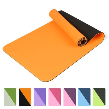 

183x60cm Yoga Mats Thick Double Color Non Slip TPE Exercise Sport Pilates Mat For Men Women Fitness Tapete Gym Pad 6-8mm