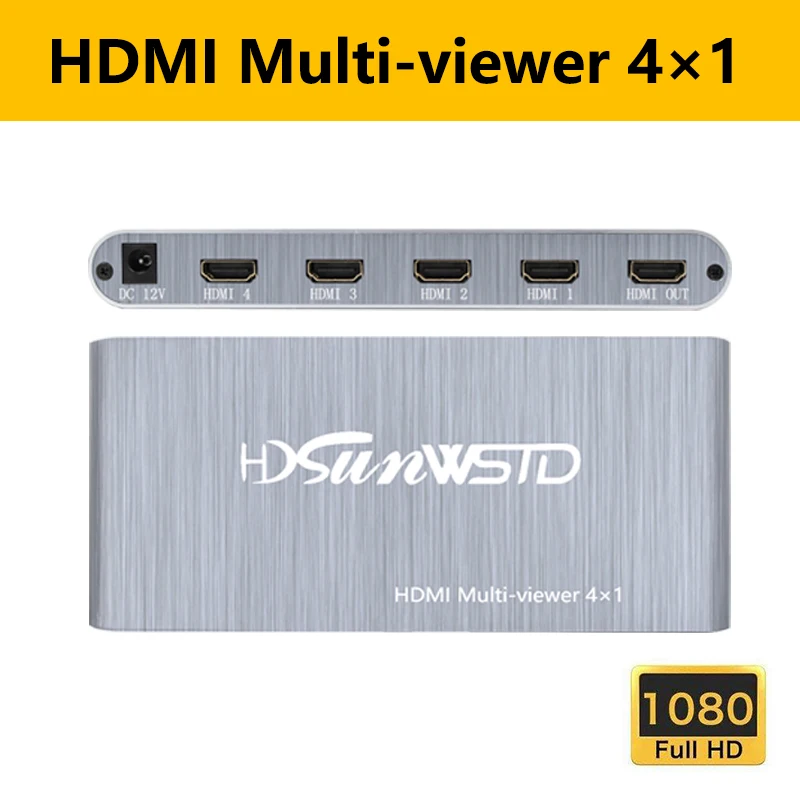 HDMI Multiviewer 4X1 1080P Quad Screen 4 Input 1 Output with HDMI Seamless Switcher Function Video Converter for tv projector HDMI Multiviewer 4X1 1080P Quad Screen 4 Input 1 Output with HDMI Seamless Switcher Function Video Converter for tv projector