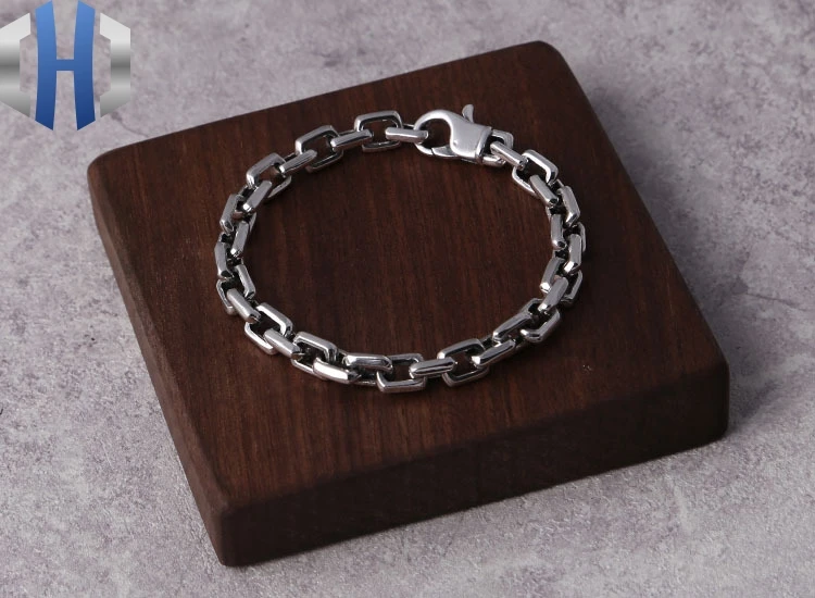 S925 Стерлинговое серебро ювелирные изделия классические дикие личности ретро тайские серебряные мужские квадратные кольца пряжка браслет