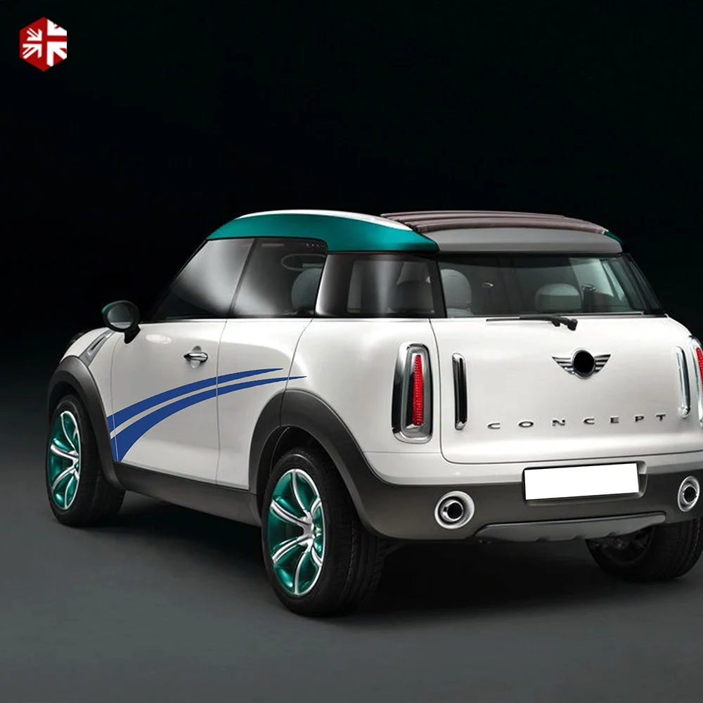 2X креативная Виниловая наклейка для автомобиля в полоску на дверь для MINI Cooper S Countryman R60 One JCW аксессуары