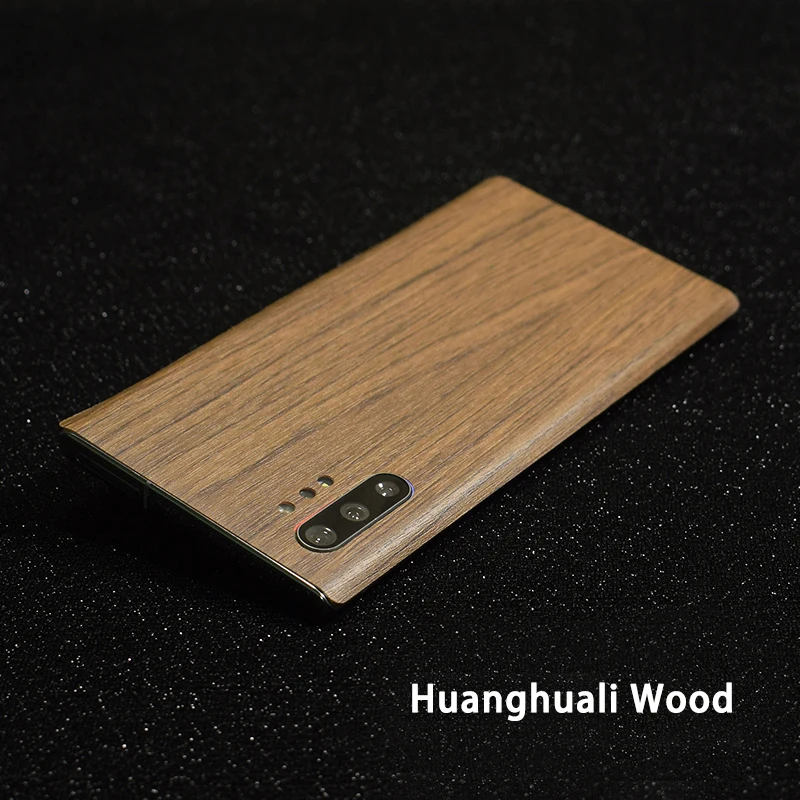 3D углеродное волокно/кожа/дерево скины Телефон задняя наклейка для SAMSUNG Galaxy Note 10 Plus Note 10 A60 A80 Прозрачный матовый стикер - Цвет: Huanghuali Wood
