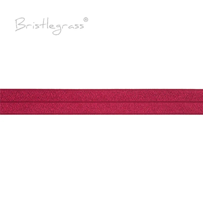 BRISTLEGRASS 50 100 Yard by Roll 1" 25mm Solid Shiny Fold Over Elastics FOE Spandex Satin Band Haargummi Stirnband DIY Nähbesatz – Detail 6