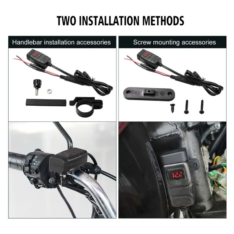 12V SAE к USB адаптер с Вольтметр вкл/выкл переключатель мотоцикла быстрого отсоединения штепсельной вилки с Водонепроницаемый двойной QC3.0 для быстрой зарядки с usb-портом, Зарядное устройство
