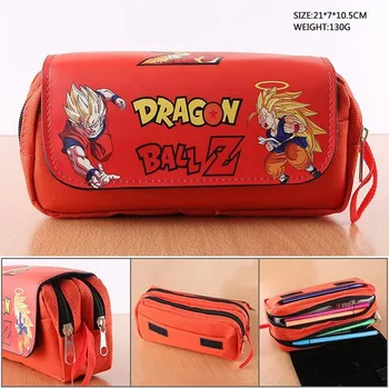 

Anime Dragon Ball Purse Pencil Case Double Zipper Flip Cover Durable Pen Bags School Supplies Creative Cartoon Stationery bag