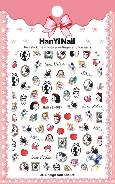 1PCS Disney Cartoon Anime Collection Star Design Nail Sticker Mickey Mouse Donald Duck Lion King Mermaid Stitch Nail Slider HANYI-087