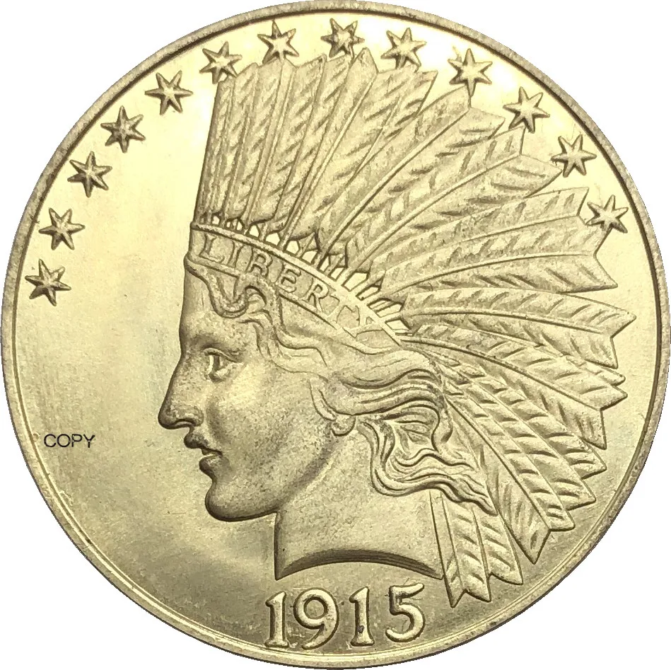 Соединенные Штаты 1915 США десять долларов Свобода индийский голов Орел с девизом