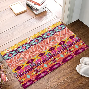 

The Arrowhead Aztec People Had Striped Decorative Cultural Flowers Geometric Patterns DoorMat Outdoor Indoor Bathroom Rug