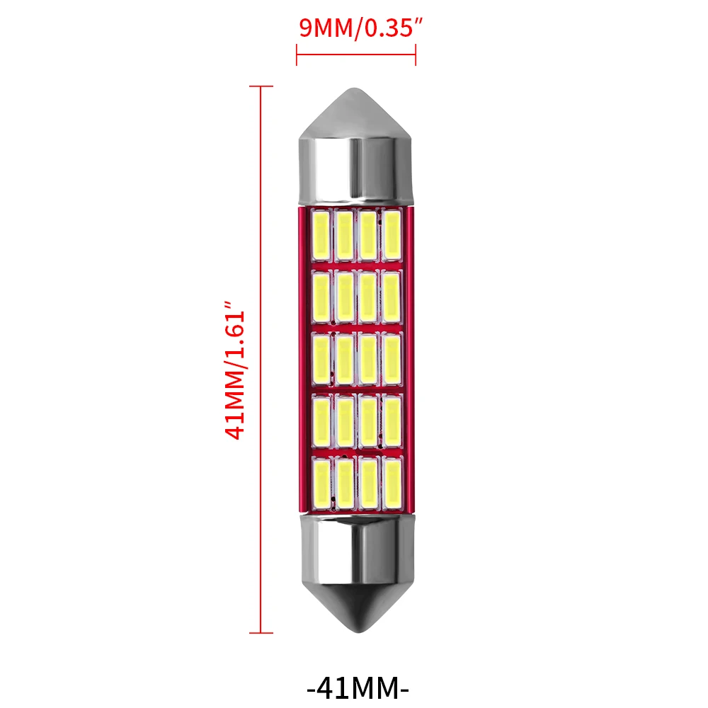 41mm Гирлянда 31-36-39-41mm C5W C10W Автомобильный светодиодный светильник лампочки Canbus Doom лампа Потолочный купол светильник авто интерьер чтение светильник чистый белый 12V - Испускаемый цвет: 41mm