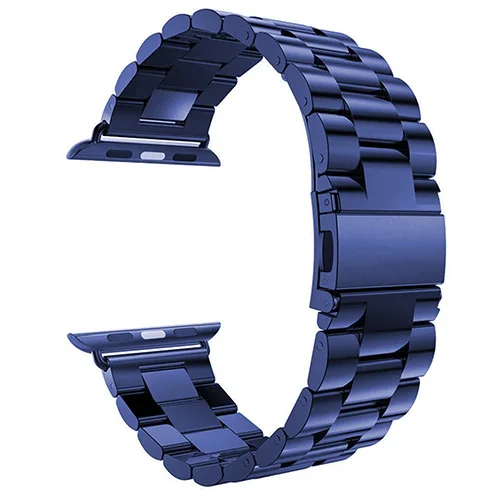 Нержавеющая сталь ремешок для наручных часов Apple Watch 5 4 40 мм 44 мм длина браслета металлические звенья браслет для наручных часов IWatch 1/2/3 ремешок 42 мм, 38 мм, аксессуары для наручных часов - Цвет ремешка: blue