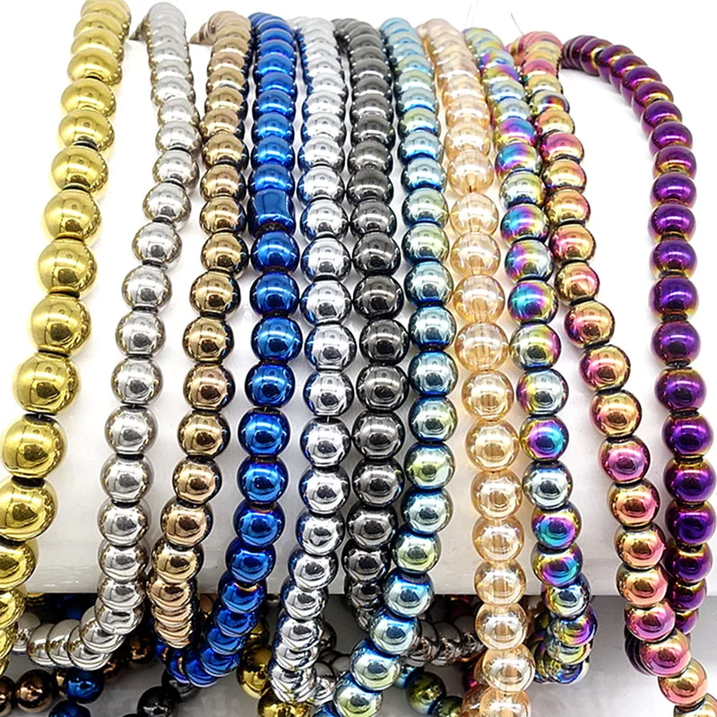 

Wholesale glass beads round loose spacer beads for making jewelry DIY bracelet necklace 4mm6mm8mm10mm