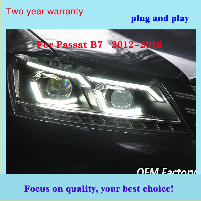 Автомобильный Стайлинг для VW Passat B7 US Verson 2012- фара для Passat B7 фары DRL D2H динамический сигнал поворота Hid Bi