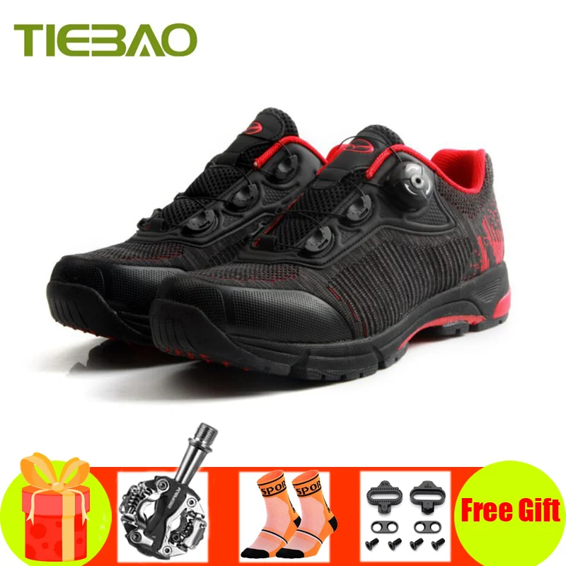 

TIEBAO Unisex Cycling Shoes Women Men Mountain Bike Sneakers Self-locking Bicycle Leisure Riding Bicicleta SPD Pedals Shoes