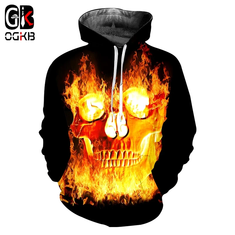 

OGKB 3D Hoodies Men Cool Flame Skull 3D Full Printed Hoody Sweatshirt Fashion Pullover Tracksuits Streetwear Harajuku Tops 6XL
