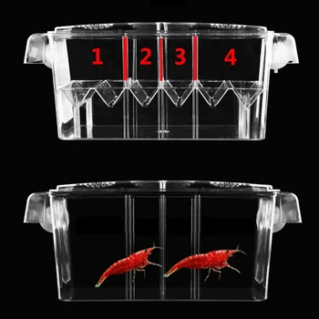 

4 Rooms High Clear Fish Breeding Box Acrylic Aquarium Breeder Box Double Guppies Hatching Incubator Isolation