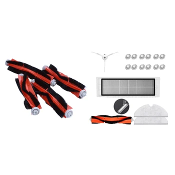 

4 Pcs Roller Brush for Xiaomi Robot Vacuum Cleaner & 25Pcs Main Brush Hepa Filter Side Brush Mop Cloths Kit