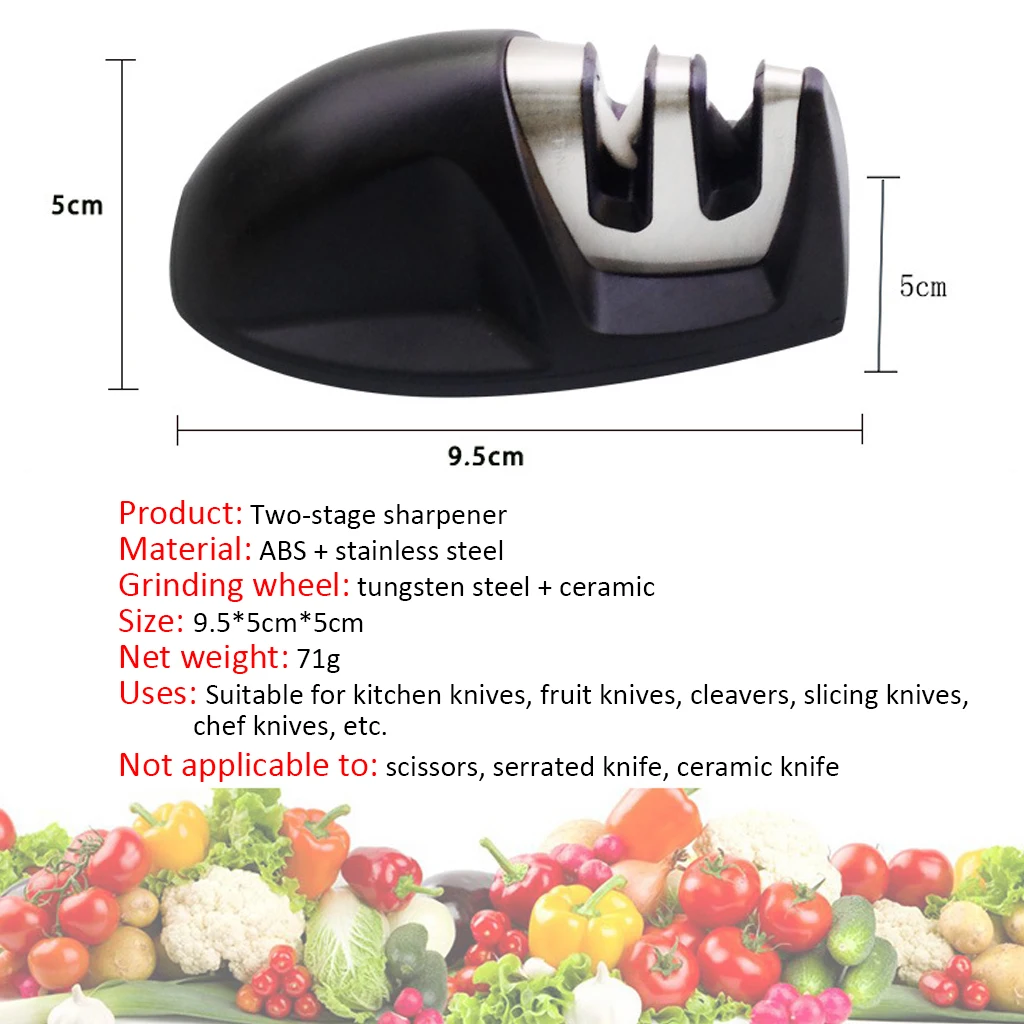 Two Stages(Diamond& Ceramic) Kitchen Knife Sharpener knives Sharpening Stone Household Knife Sharpener Kitchen Tools