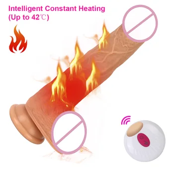 VATINE Heating Penis Vibrator Automatic Telescopic Rotating Dildo With Strong Sucker Female Masturbation Sex Toys For Women 3