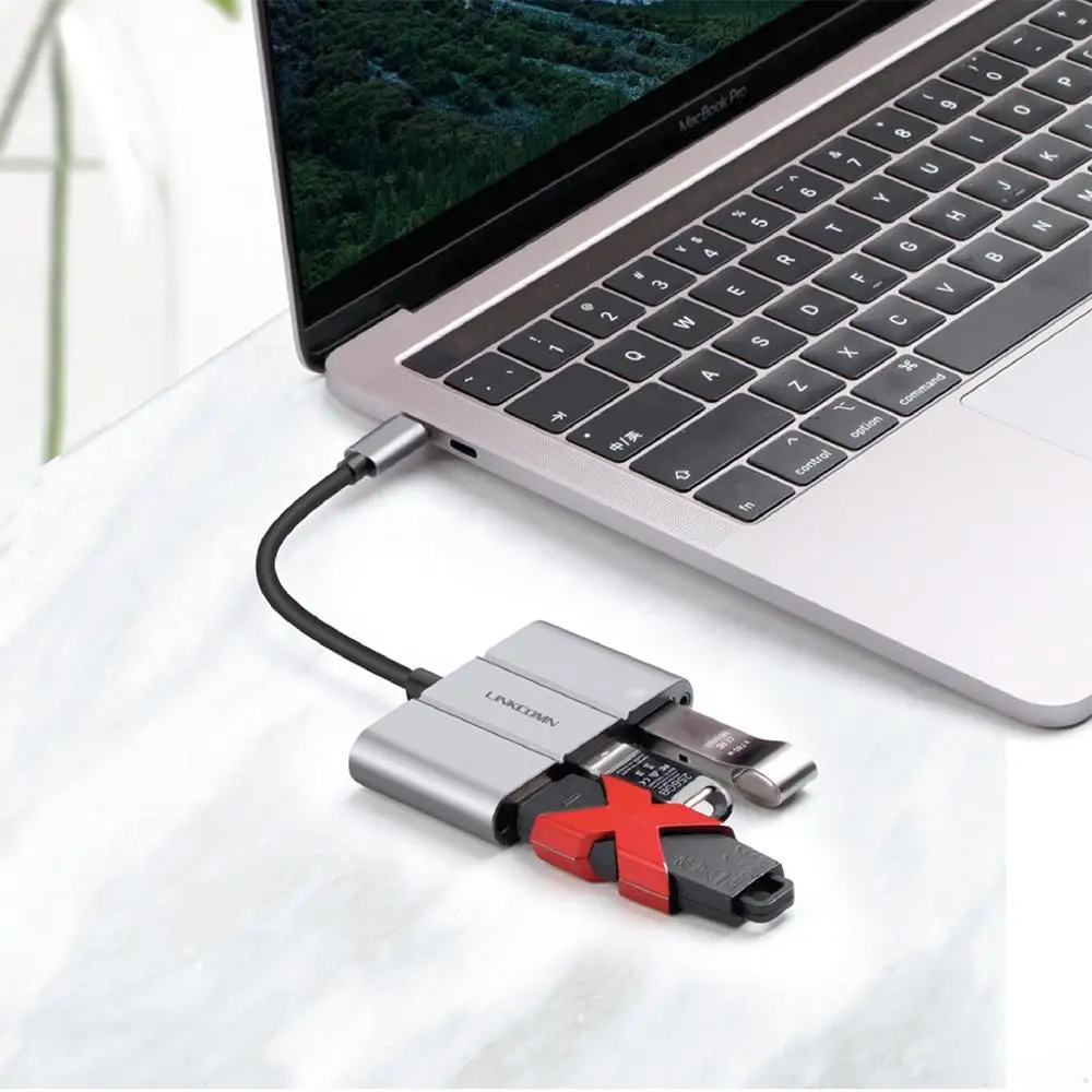 LINKCOMN USB C TYPE C концентратор 4 порта USB 3,0 для MacBook Pro huawei Matebook X аксессуары 60 Вт PD зарядка быстрая передача данных