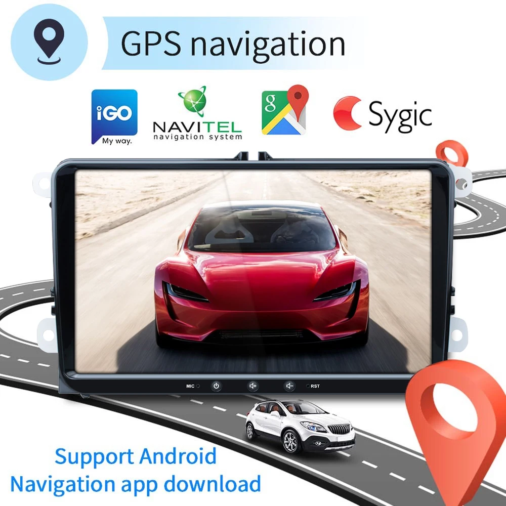 Podofo Android 8,1 2Din Автомагнитола для VW/Volkswagen/Golf/Polo/Tiguan/Passat/b7/b6/leon/Skoda/Octavia gps Автомобильный мультимедийный плеер