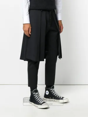 

Новая Корейская версия повседневных брюк облегающие модные брюки-шаровары брюки с имитацией двух девять четвертей модные брюки-шаровары для парикмахеров