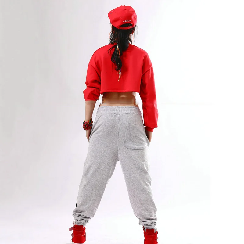 Hip Hop Costumes Adults Jazz Dance Costume Modern Dancing Outfits Women Cheerleader Clothing Girls Stage Performance Wear DT1576