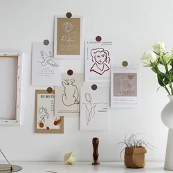 Ins – carte décorative abstraite artistique rétro nordique, étiquette murale de Style Simple avec mots, décoration de la maison, 15 feuilles 