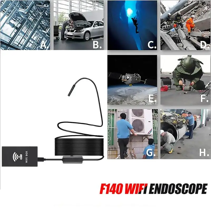 F140 WiFi эндоскоп HD 1600*1200P 8 светодиодный 8 мм объектив промышленный IP68 Водонепроницаемый Бороскоп Подводные камеры для iOS/Android/Windows