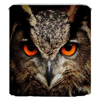

1PC Creative Owl Printing Simple Bath Curtain Fashion Waterproof Shower Curtain for Home Bathroom Dormitory (150x180cm)