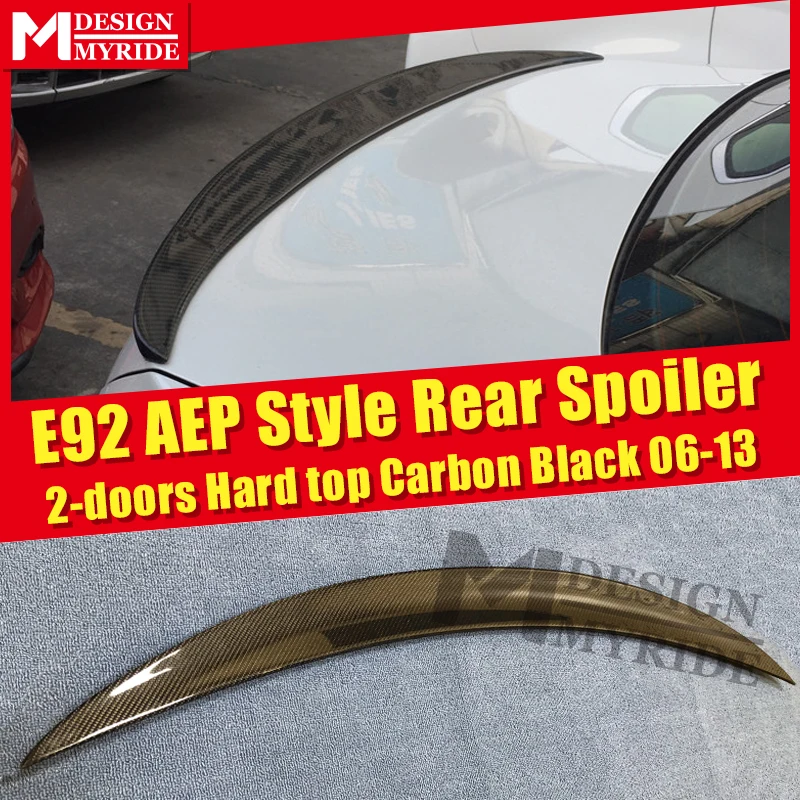

For BMW E92 Spoiler Tail Wings Carbon Spoiler 3-Series 325i 328i 330i 335i 2-door Hard Top AEP Style Black Trunk Spoiler 06-13