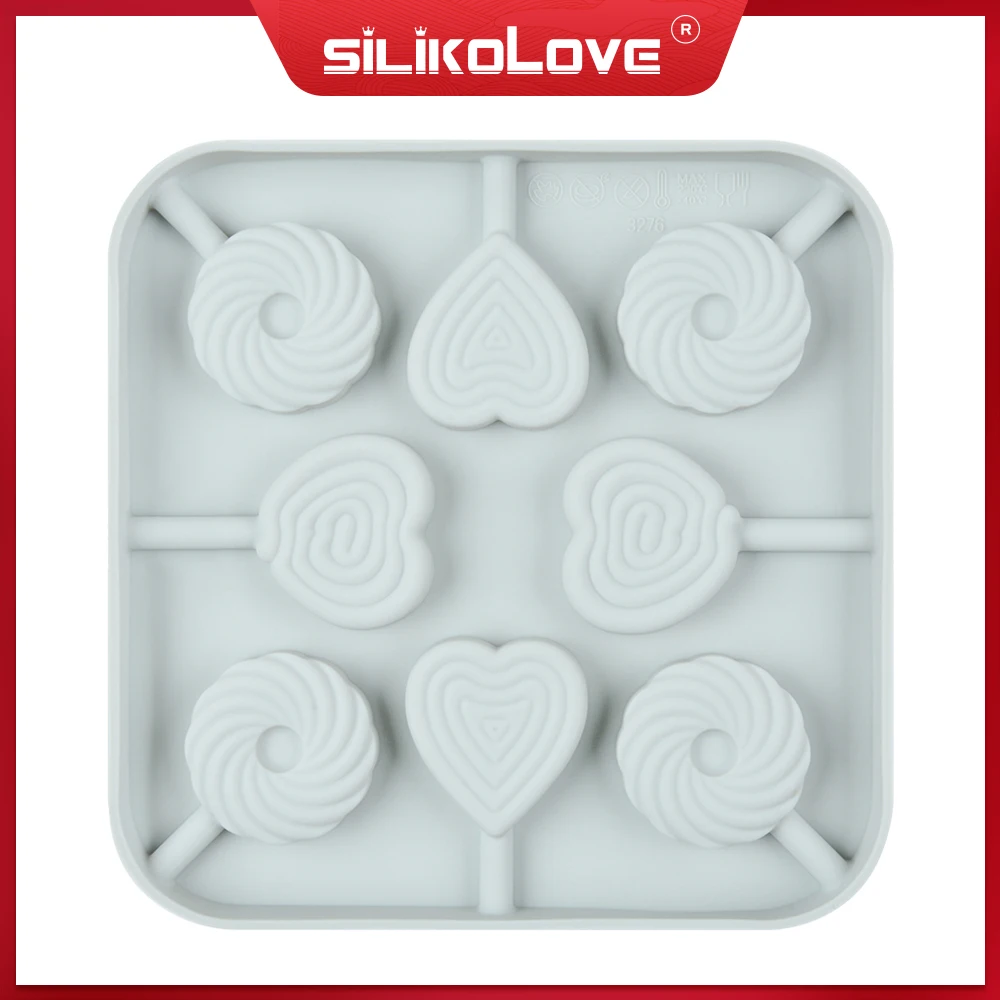 SILIKOLOVE новая силиконовая форма для леденцов круглой формы для леденцов 3D сердце леденец форма для леденцов сахарные конфеты формы для леденцов с палочками
