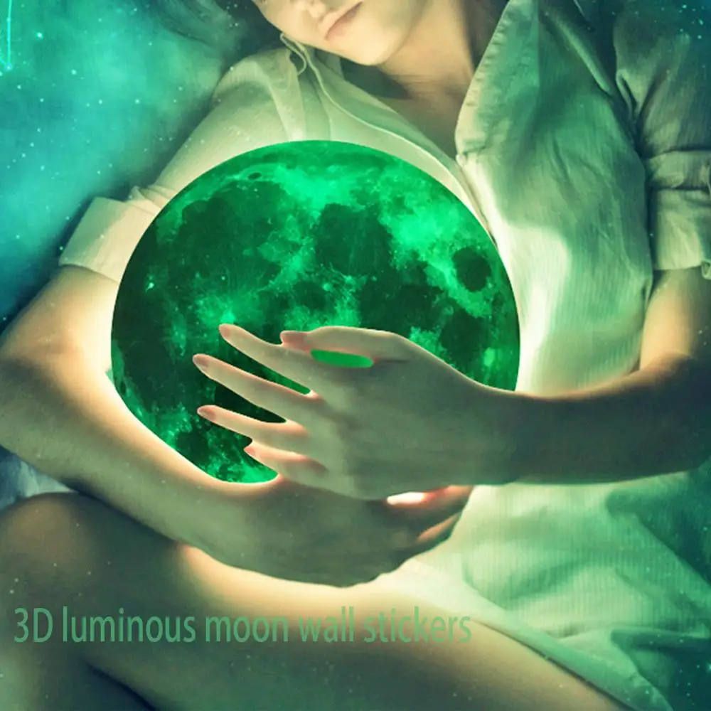 12/20/30 см Световой Луна 3D стены Стикеры для дома детская комната спальня украшения РЕФРИЖЕРАТОРНЫЙ Декор светится в темноте стены Стикеры s