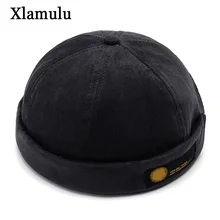 Винтажная шапка Docker, Осенние вязаные шапки, зимние шапки для мужчин, короткая Кепка с черепом, опрессовка, Модная вязаная шапка для мужчин и женщин