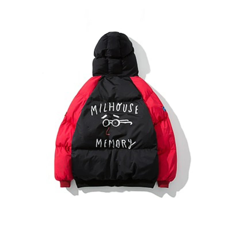 

Winter Tide Brand Cotton Jacket Men's Autumn Winter Hip-hop Loose Thickening Resist Cold and Wind Bread Suit Eyeglasses Pattern