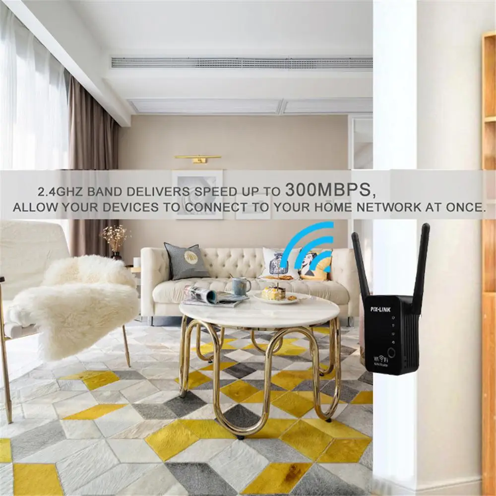 PIXLINK Беспроводной Wi Fi репитер расширитель диапазона 300 Мбит/с усилитель сигнала