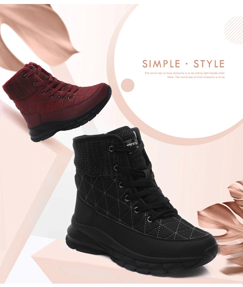 Moipheng/обувь из микрофибры; женская обувь; Zapatos De Mujer; ботинки на резиновой платформе из водонепроницаемого материала; botas mujer invierno; красная обувь; женская зимняя обувь